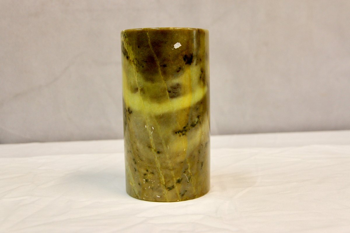 Hard Stone Vase Or Pencil Holder, 20th Century-photo-4