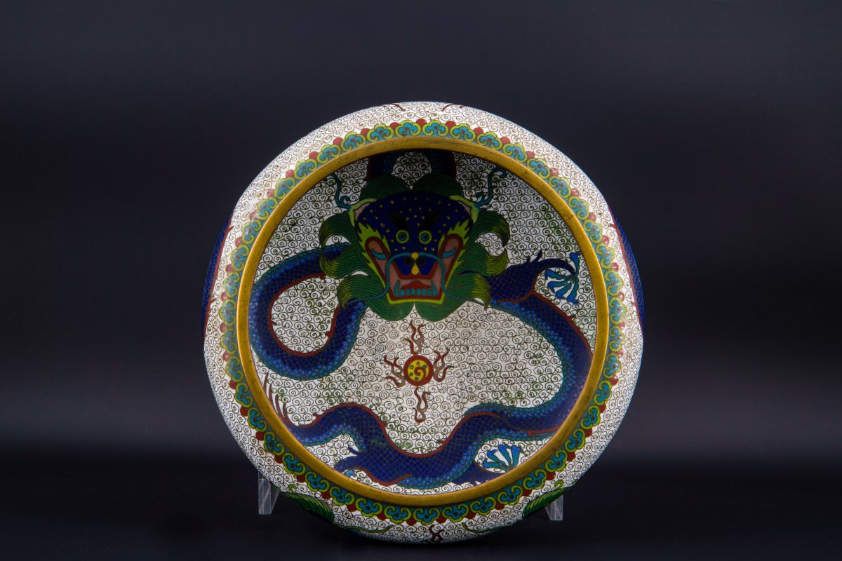 Chinese Cloisonné Cup, Late 19th Century-photo-3