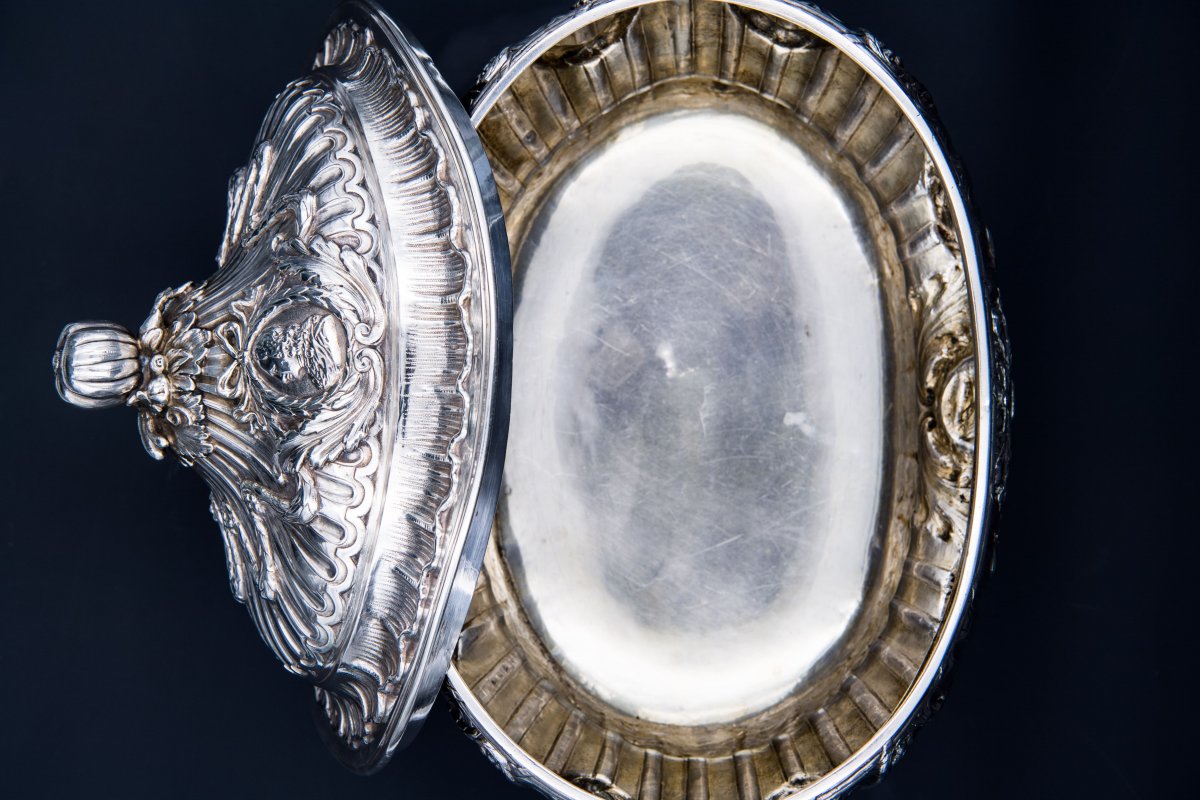 Solid Silver Vegetable Dish, Late 18th Century-photo-4