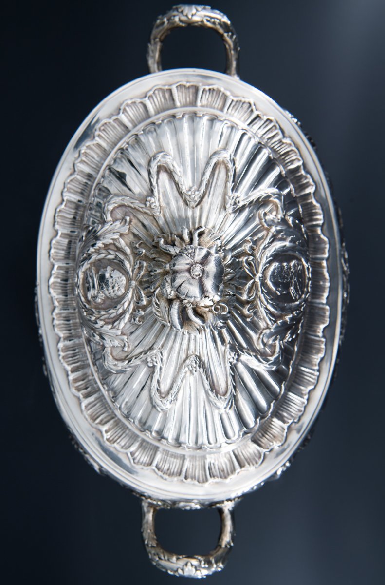 Solid Silver Vegetable Dish, Late 18th Century-photo-1