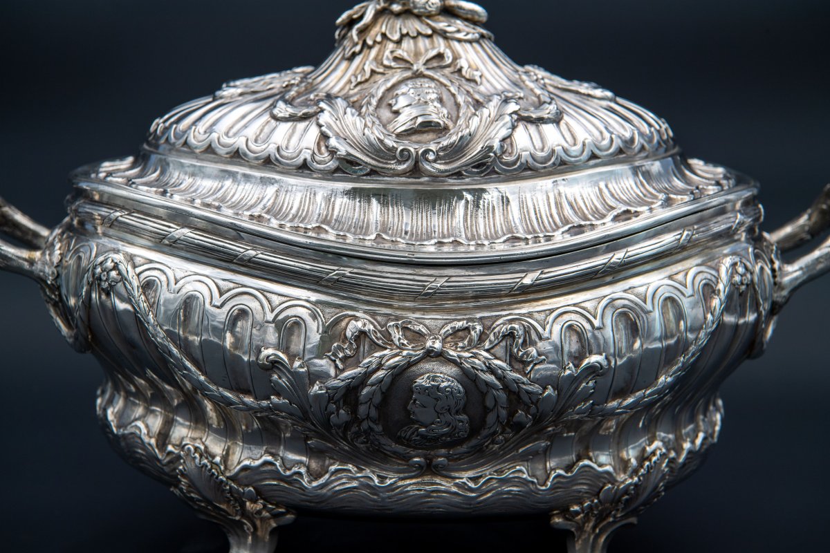 Solid Silver Vegetable Dish, Late 18th Century-photo-3