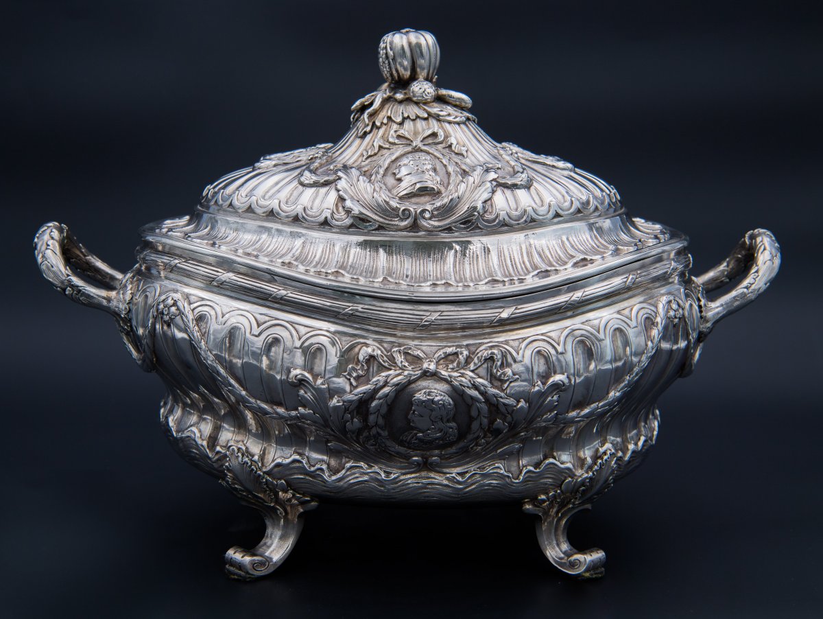 Solid Silver Vegetable Dish, Late 18th Century-photo-4