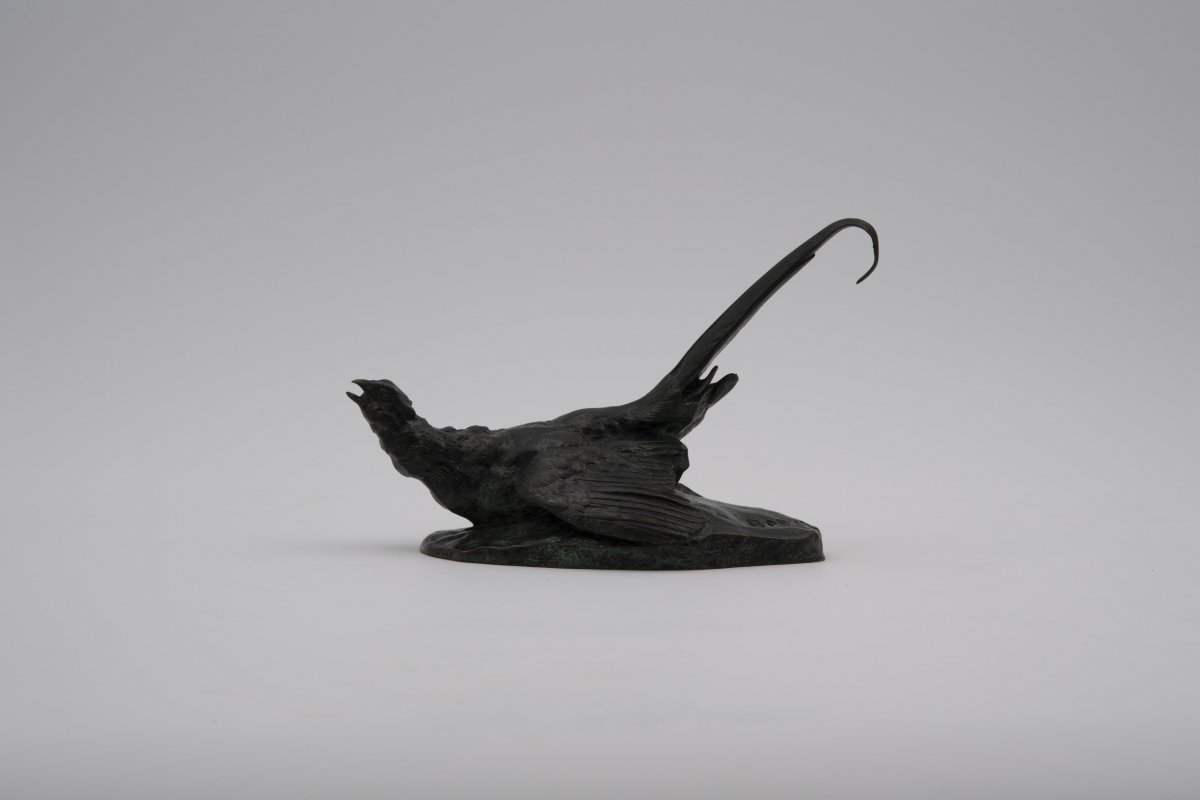 Wounded Pheasant, Antoine-louis Barye. Bronze, 19th Century