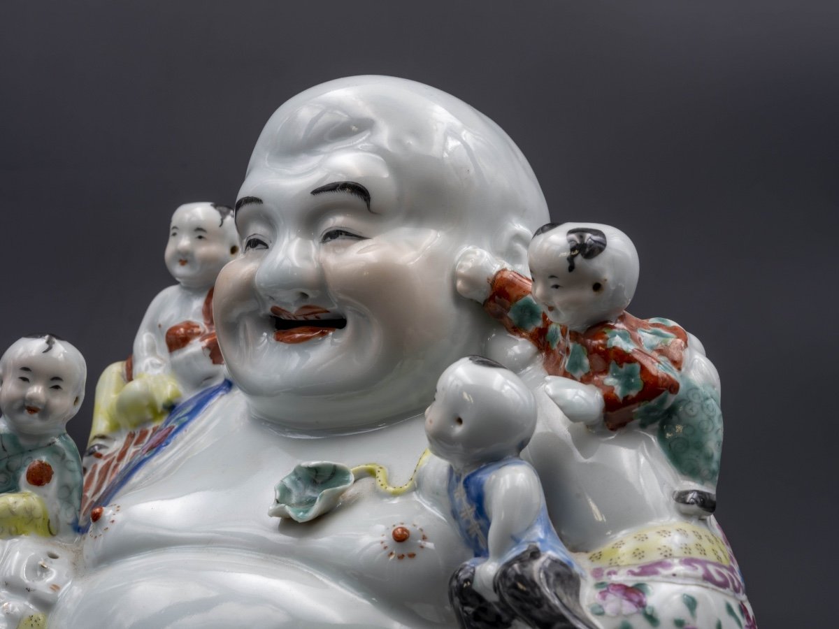 Budai In Glazed Terracotta, 20th Century-photo-6