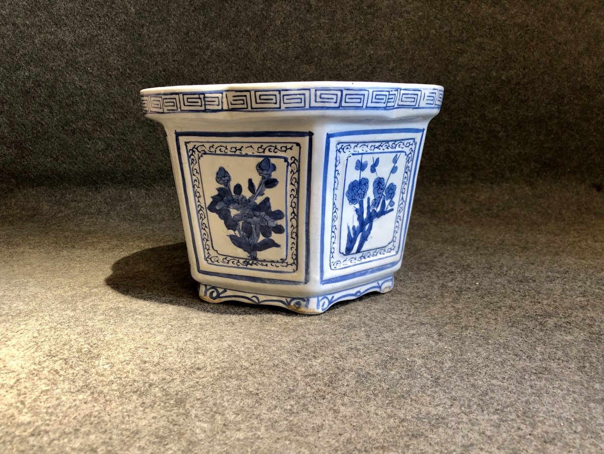 Jardinière En Porcelaine, Début XXe Siècle-photo-1