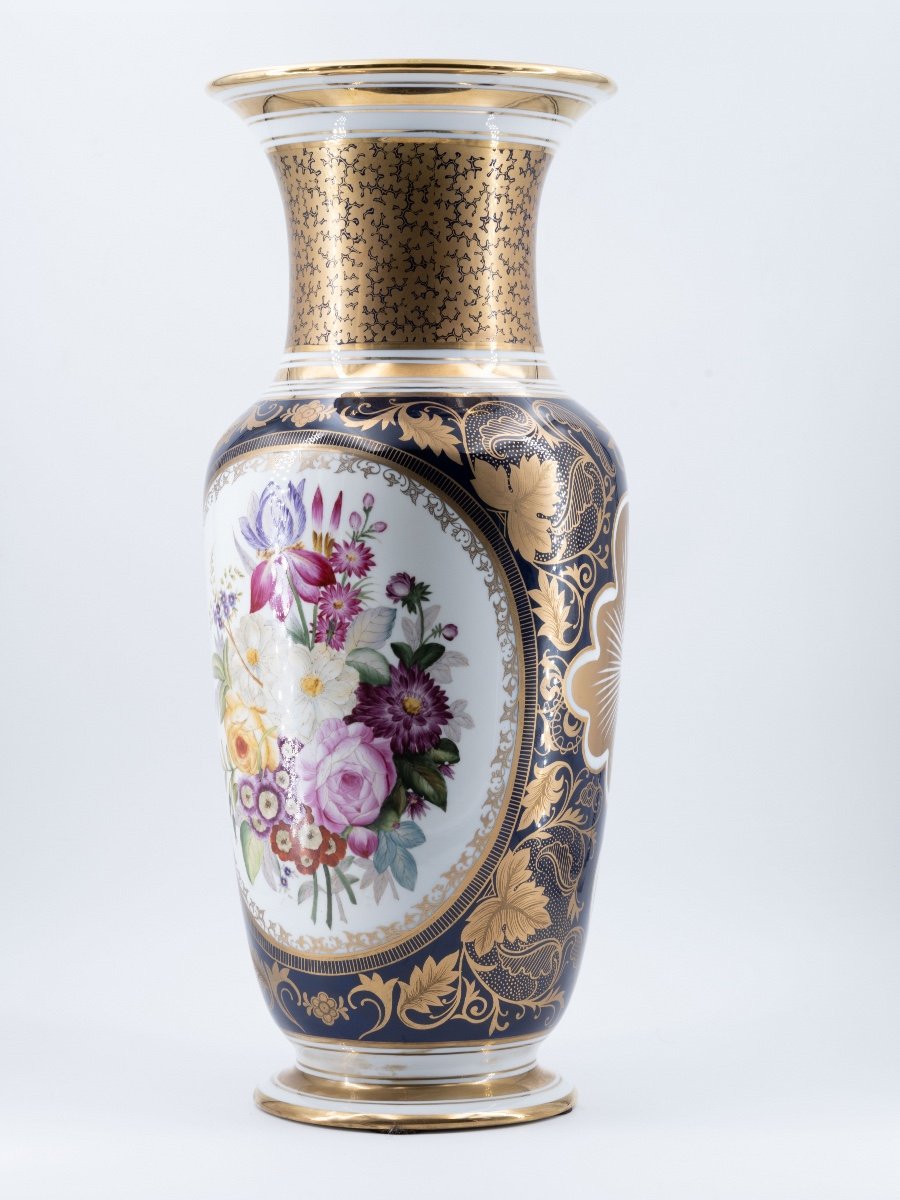 Large Paris Porcelain Vase, 19th Century-photo-2