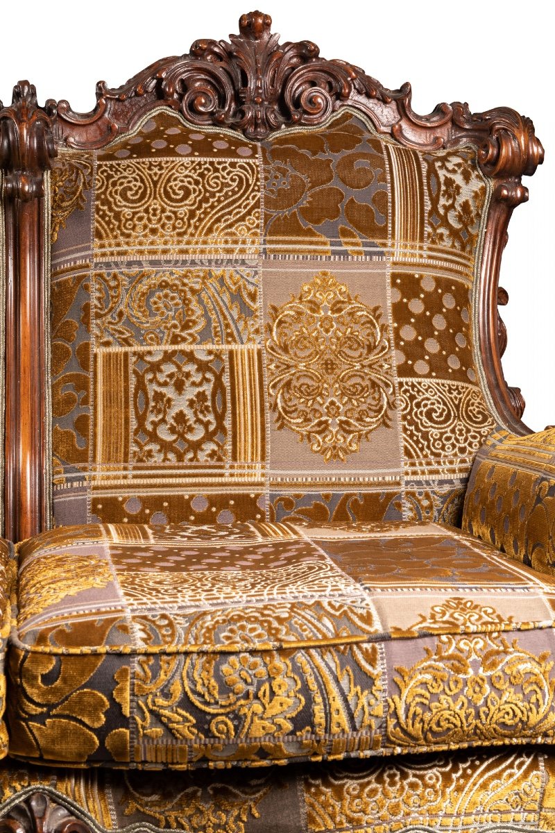 Italian Rococo Style Sofa, 19th Century-photo-2