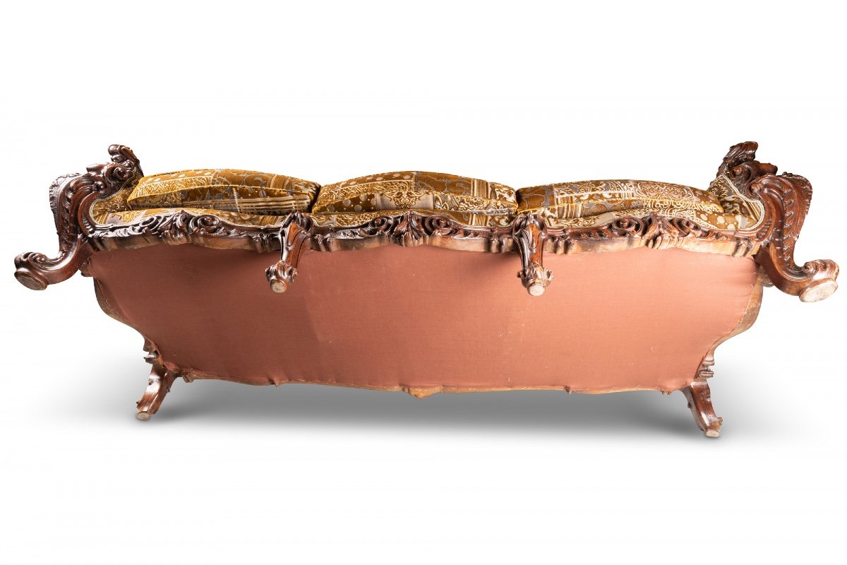 Italian Rococo Style Sofa, 19th Century-photo-7