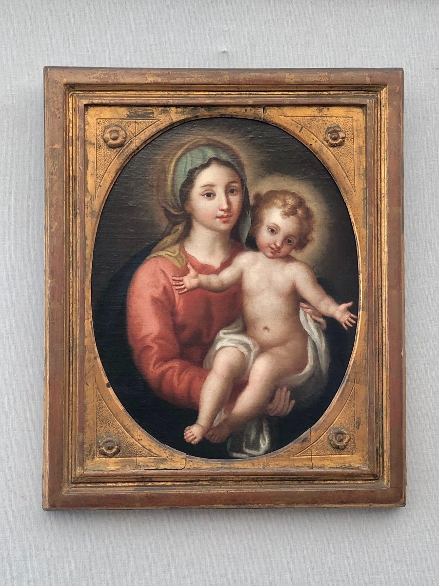 Madonna, Oil On Canvas. Italy, 18th Century-photo-6