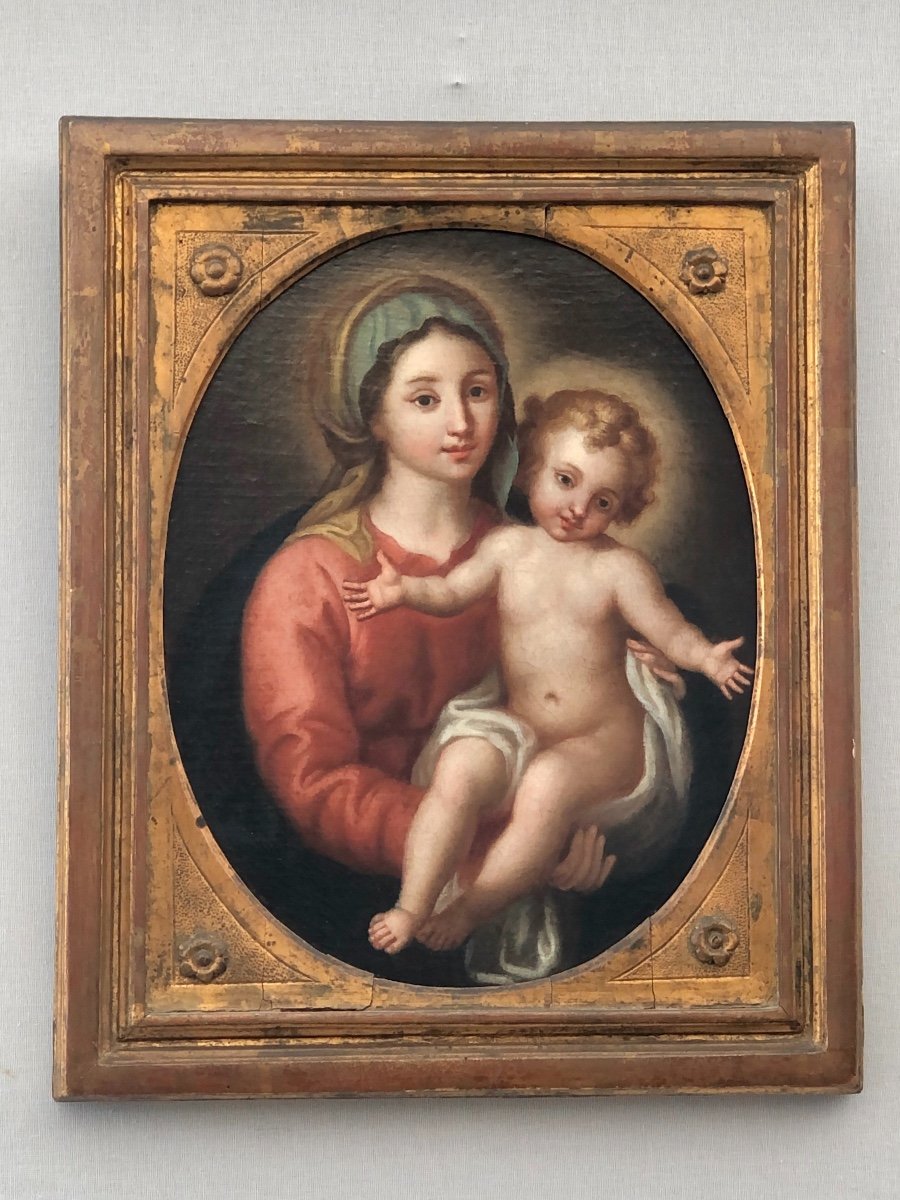 Madonna, Oil On Canvas. Italy, 18th Century