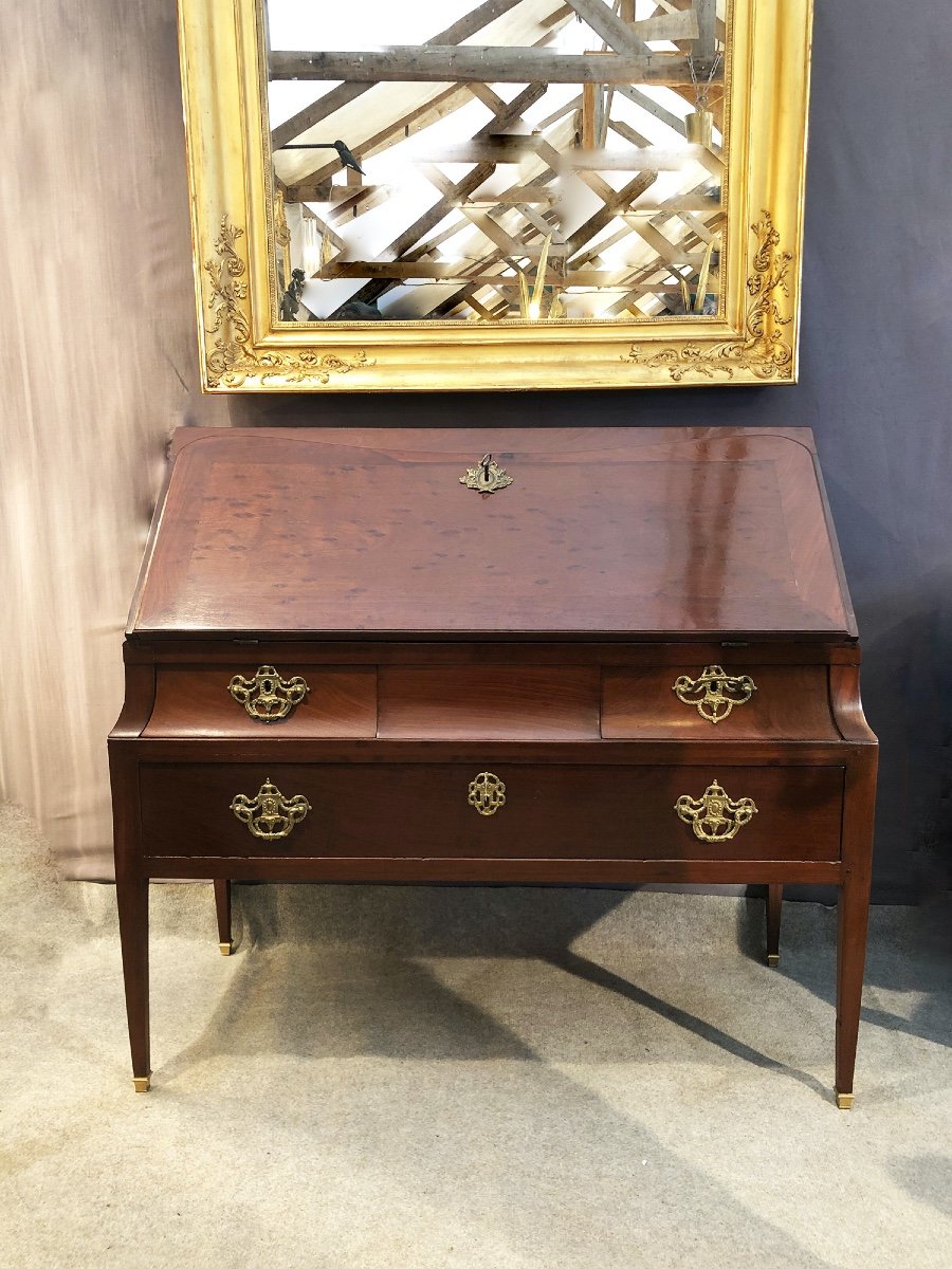 Writing Cabinet In Cuban Mahogany. Bordeaux, France, Late 18th Century / Early 19th Century-photo-2