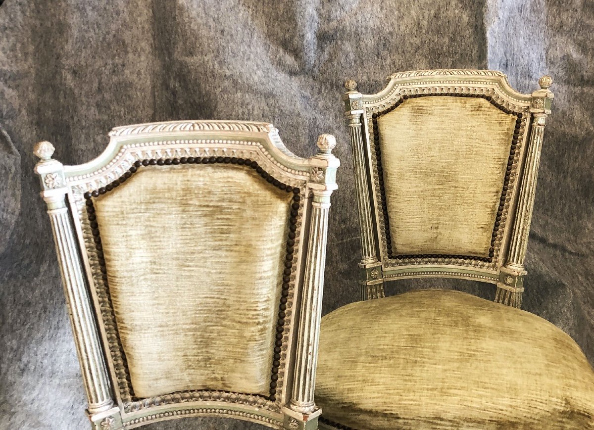 Pair Of Louis XVI Style Chairs, 19th Century-photo-3