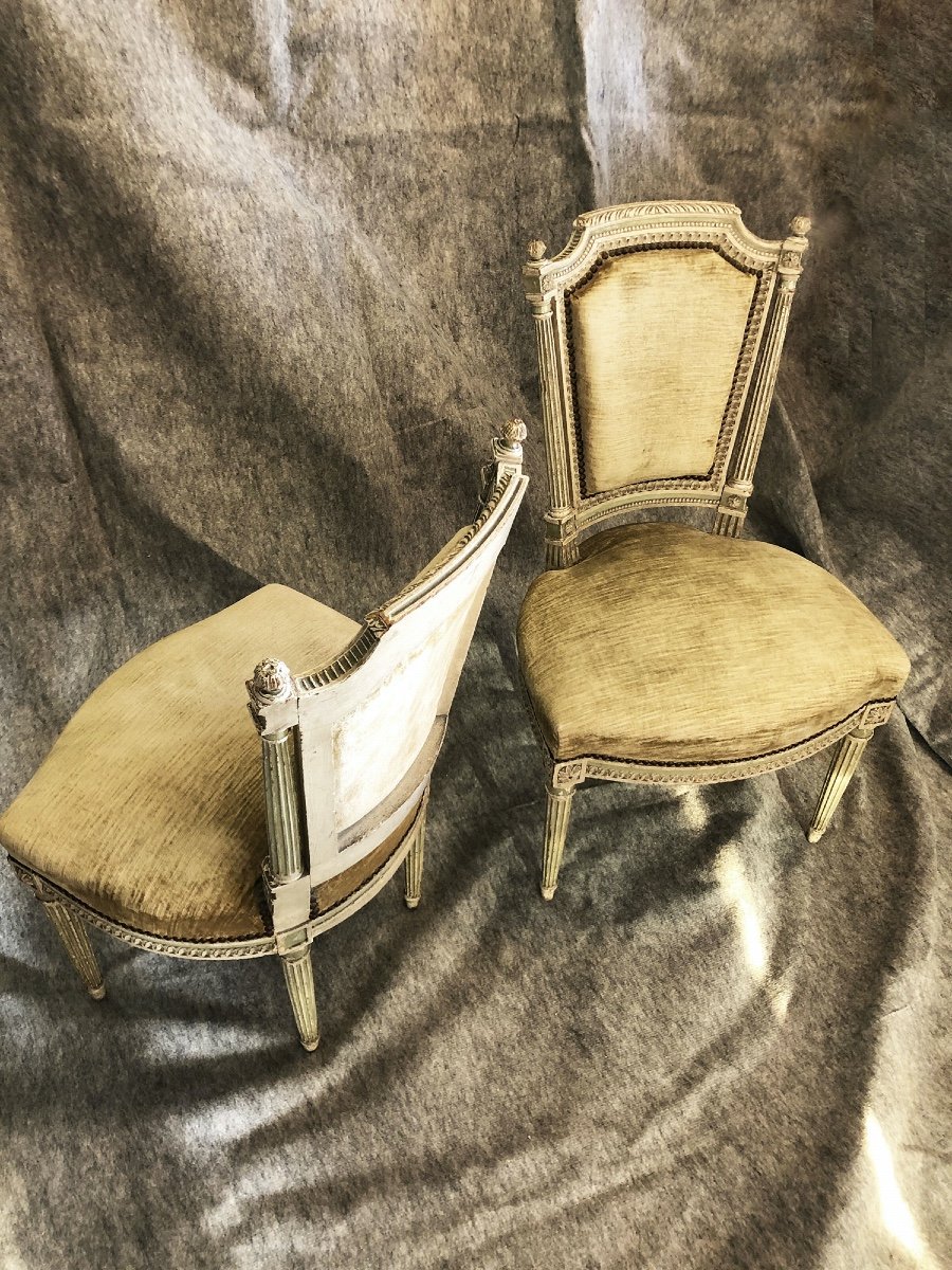 Pair Of Louis XVI Style Chairs, 19th Century-photo-2