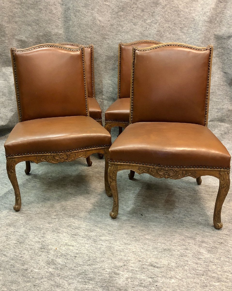 Suite Of Four (4) Regency Chairs Stamped Nicolas Longe, 18th Century