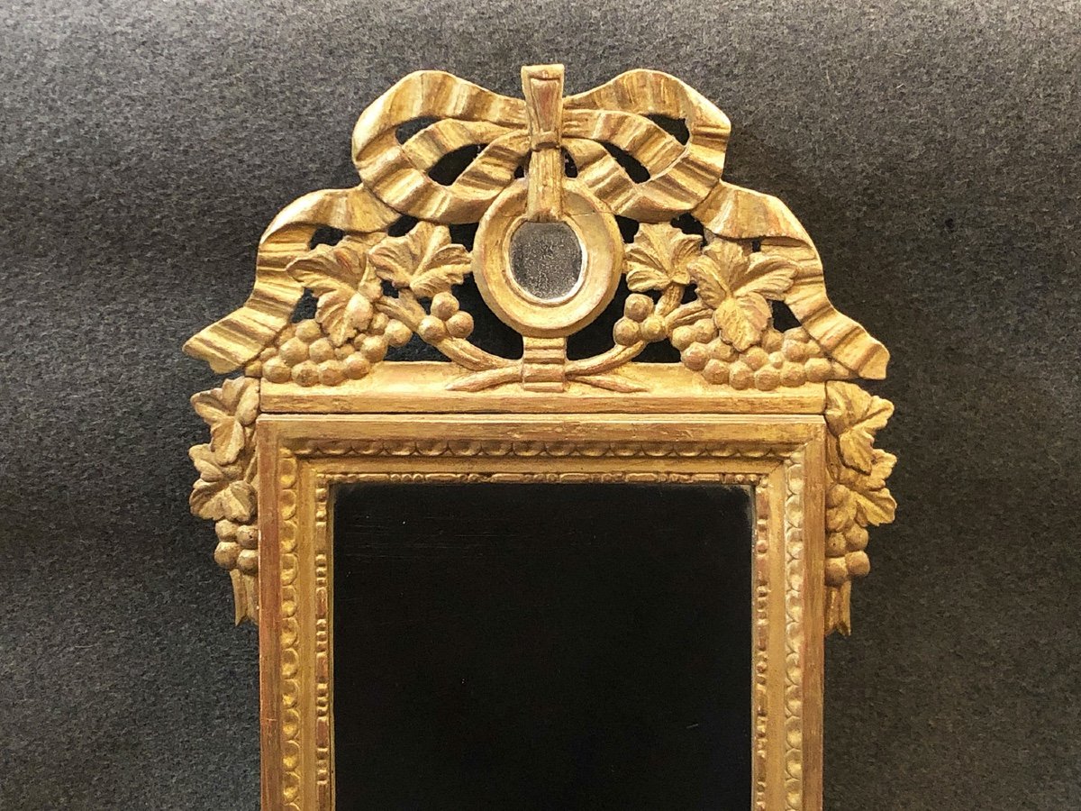 Gilded Wood Mirror. Louis XVI Period, 18th Century-photo-3