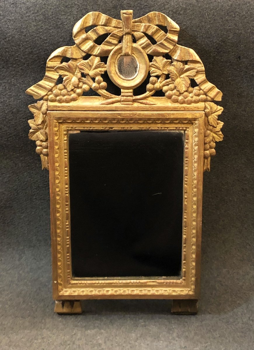 Gilded Wood Mirror. Louis XVI Period, 18th Century-photo-1