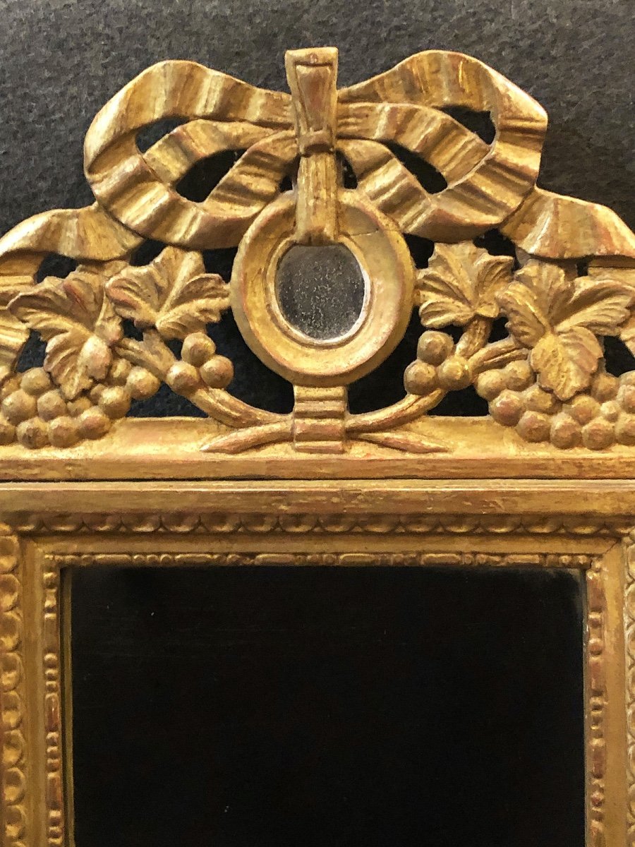 Gilded Wood Mirror. Louis XVI Period, 18th Century-photo-4