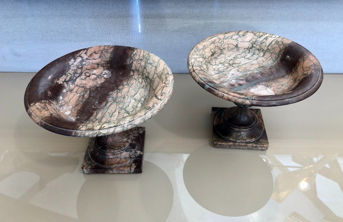 Paire De Coupes En Marbre, Fin XVIIIe Siècle-photo-4