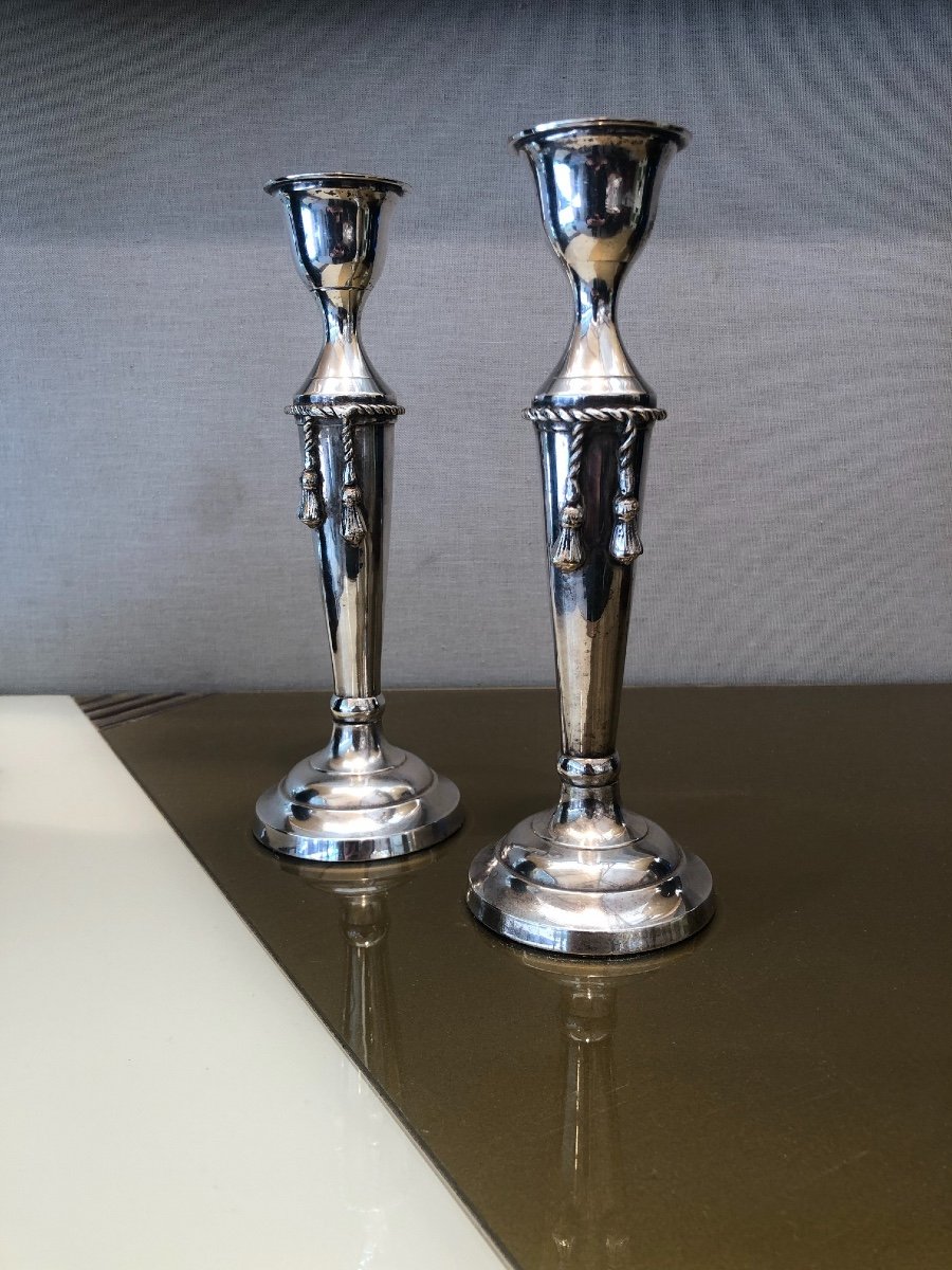 Pair Of Candlesticks In The Mid-century Style, 20th Century
