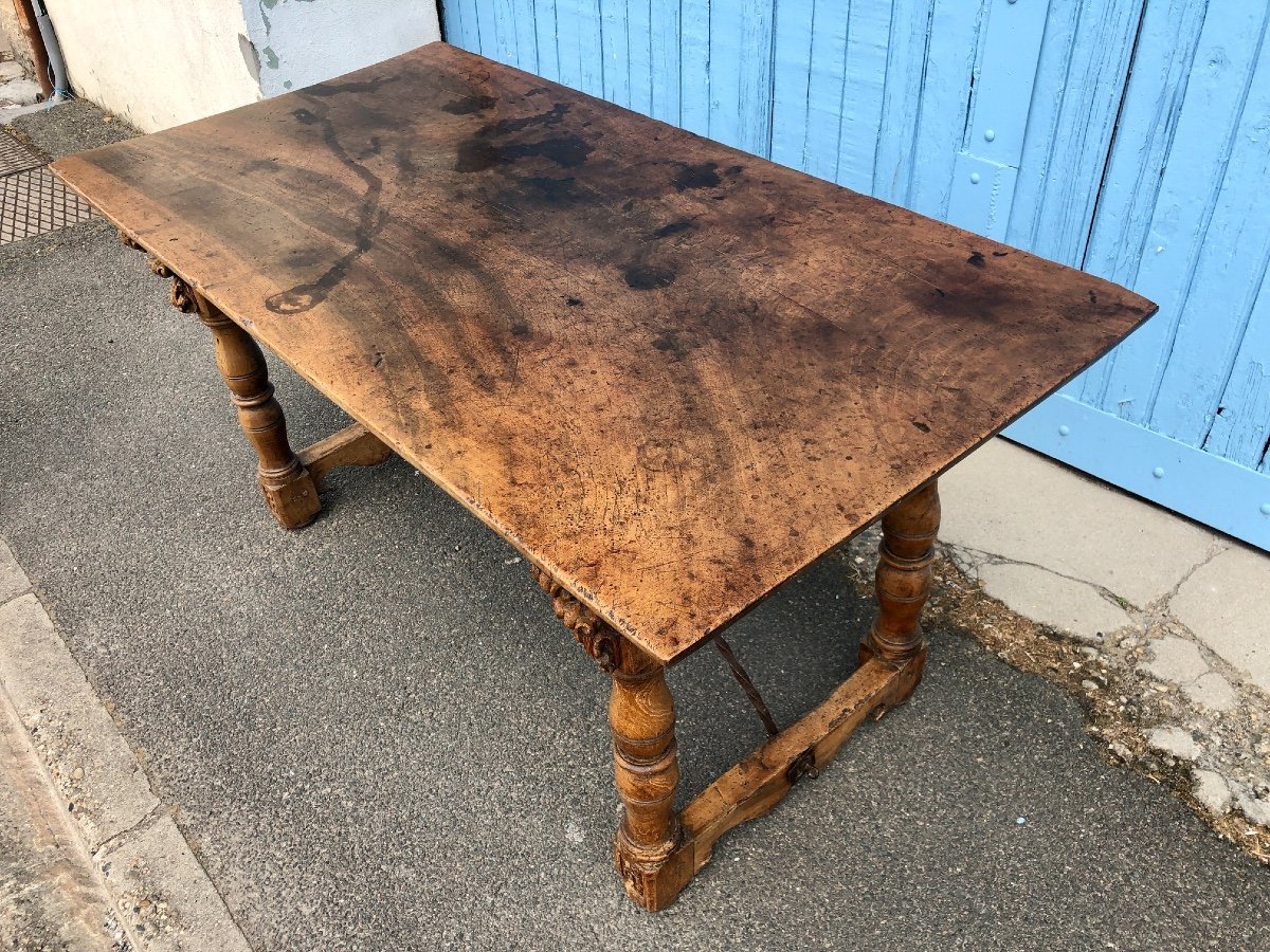Medieval Walnut Table, France, 16th Century-photo-2