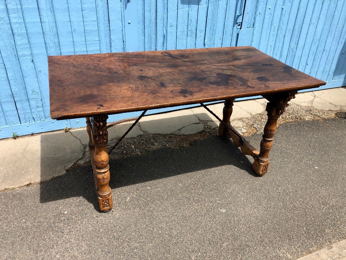 Medieval Walnut Table, France, 16th Century-photo-3