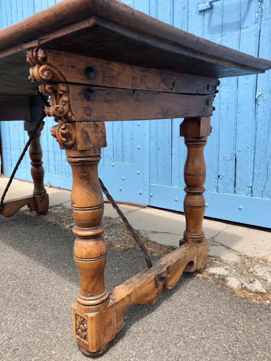 Medieval Walnut Table, France, 16th Century-photo-2