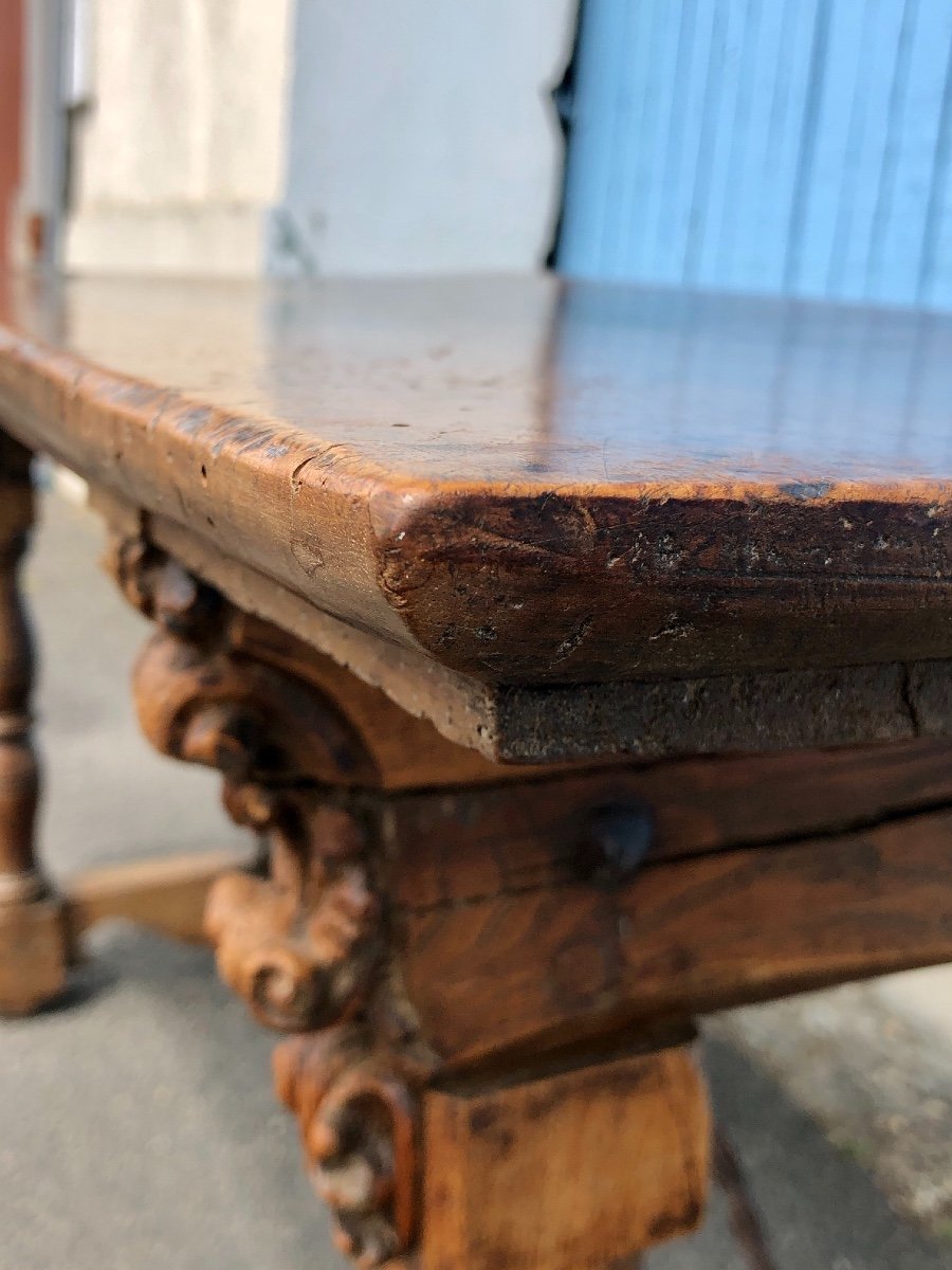 Medieval Walnut Table, France, 16th Century-photo-3