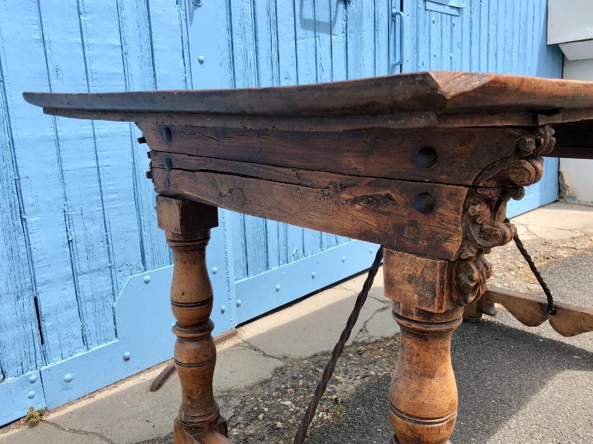 Medieval Walnut Table, France, 16th Century-photo-8