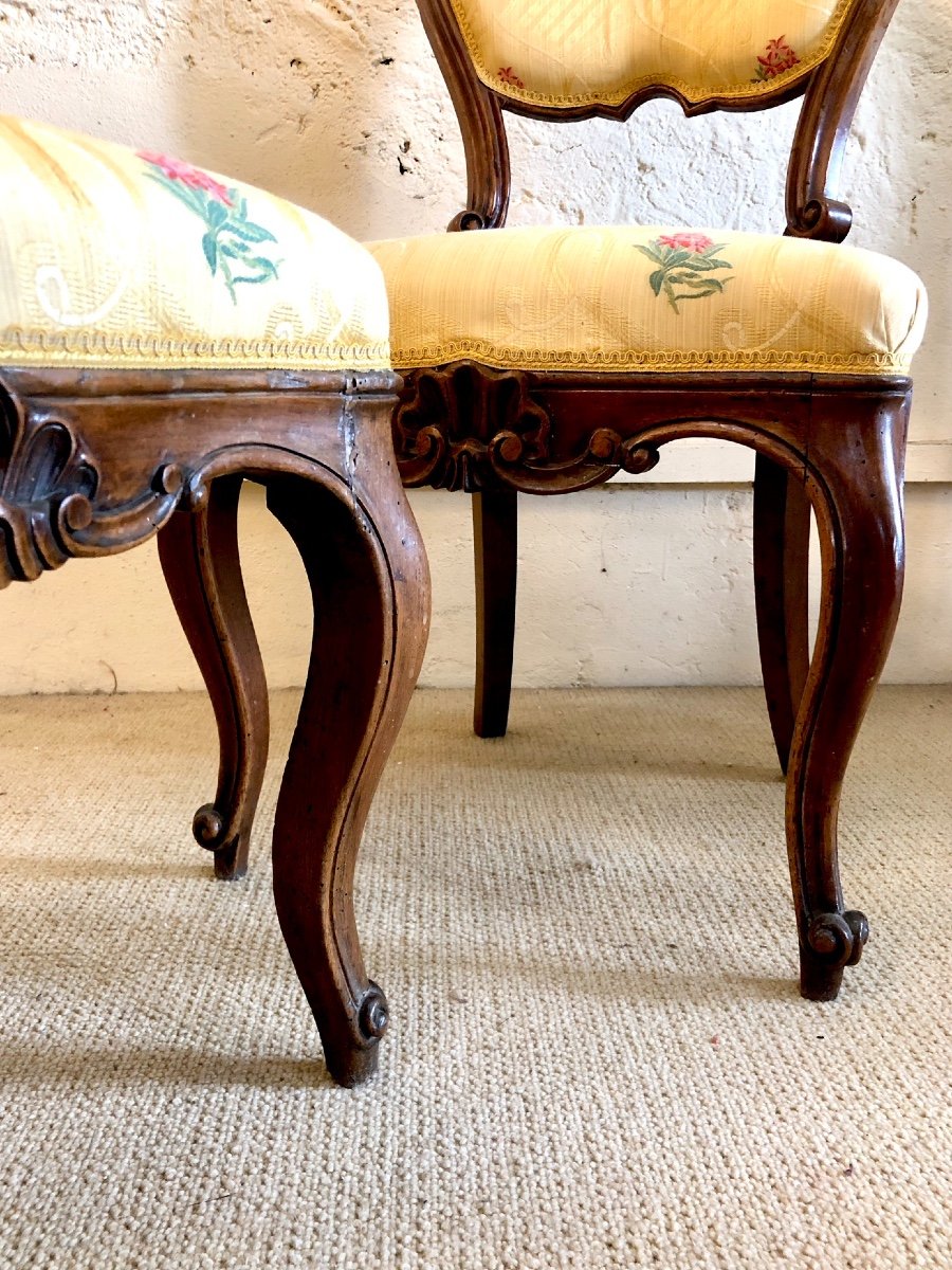 Pair Of Louis XV Style Chairs, 19th Century-photo-2