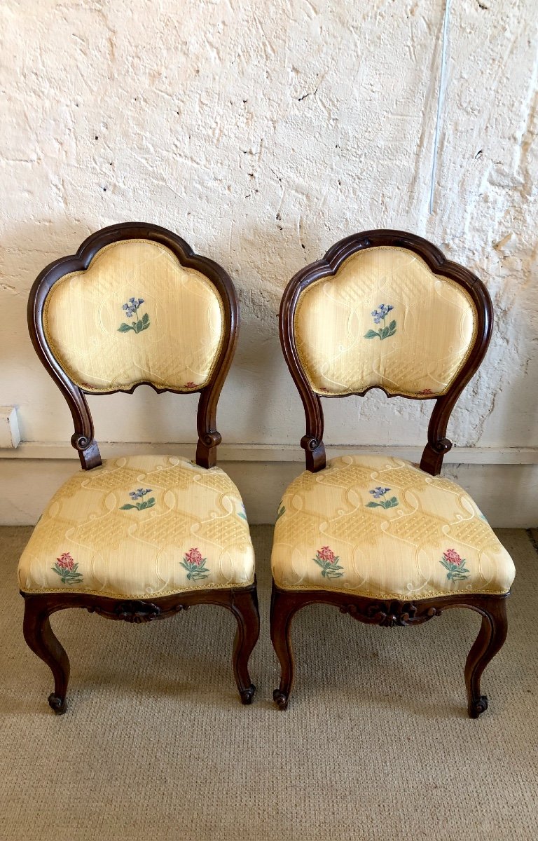 Pair Of Louis XV Style Chairs, 19th Century-photo-3