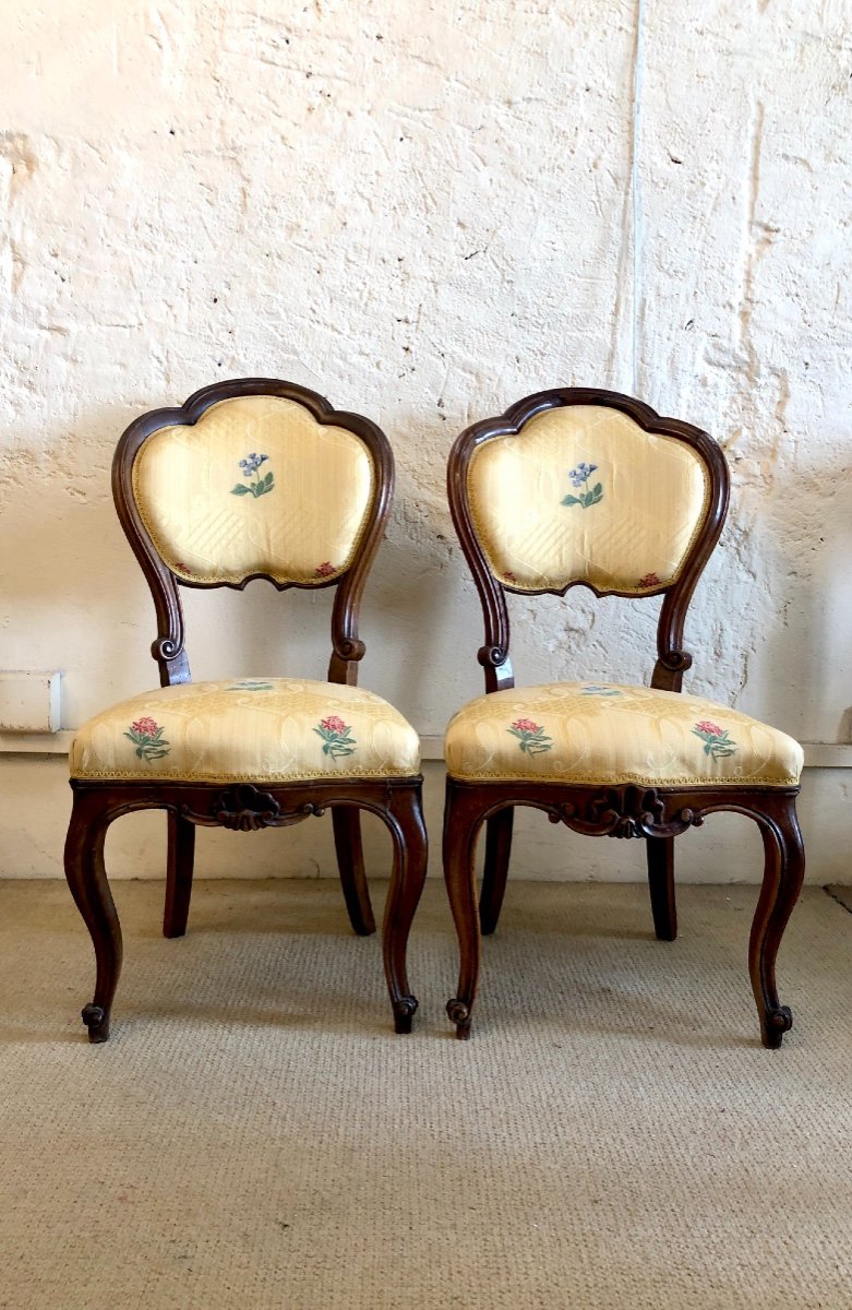 Pair Of Louis XV Style Chairs, 19th Century-photo-4