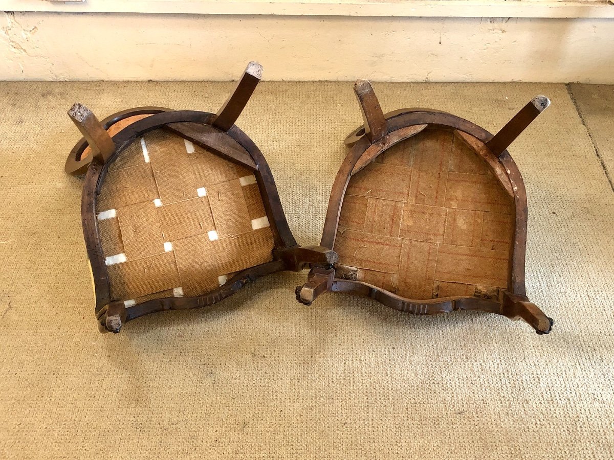 Pair Of Louis XV Style Chairs, 19th Century-photo-1