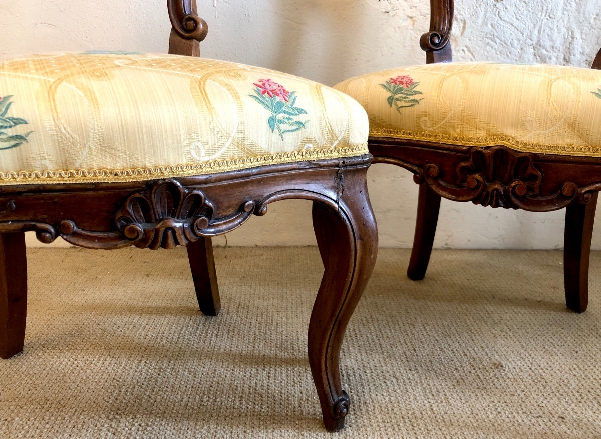 Pair Of Louis XV Style Chairs, 19th Century-photo-2