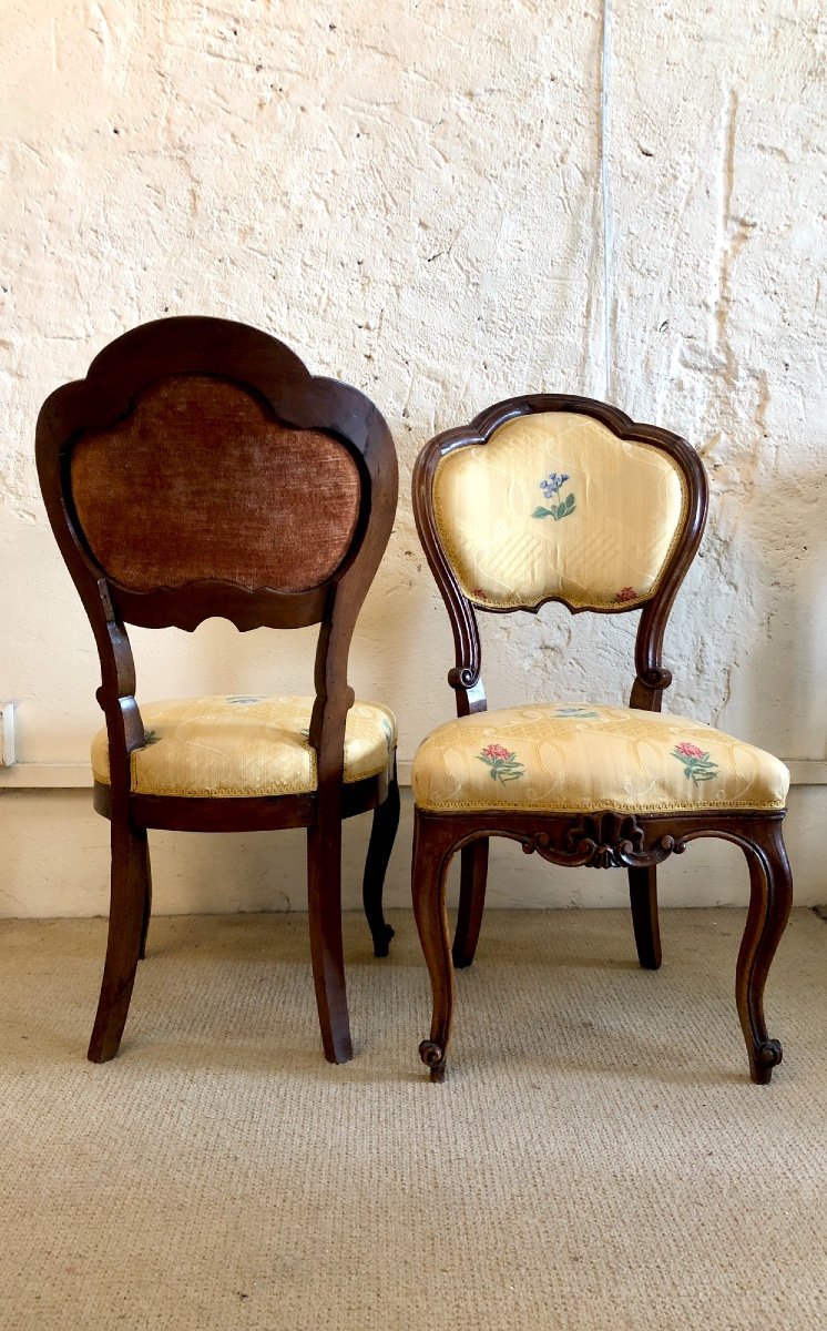 Pair Of Louis XV Style Chairs, 19th Century-photo-6