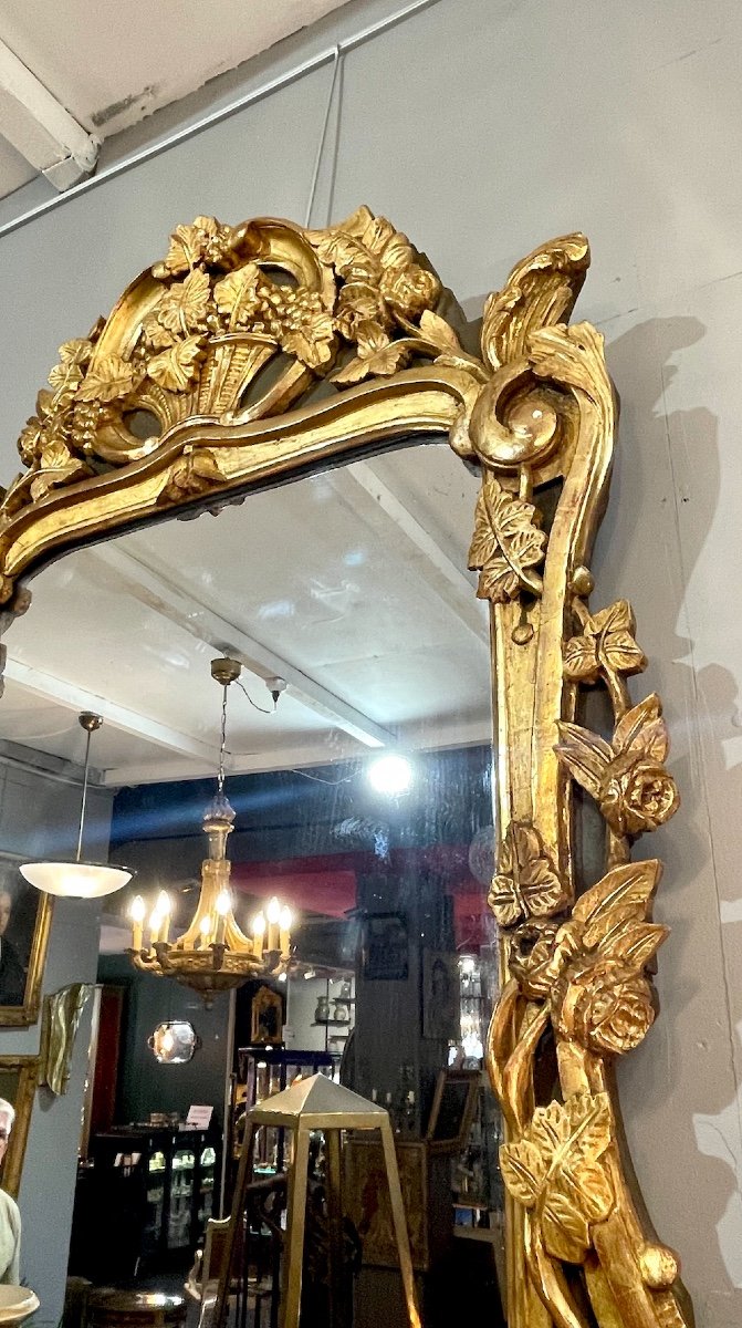 Gilded Wood Mirror, 19th Century-photo-3