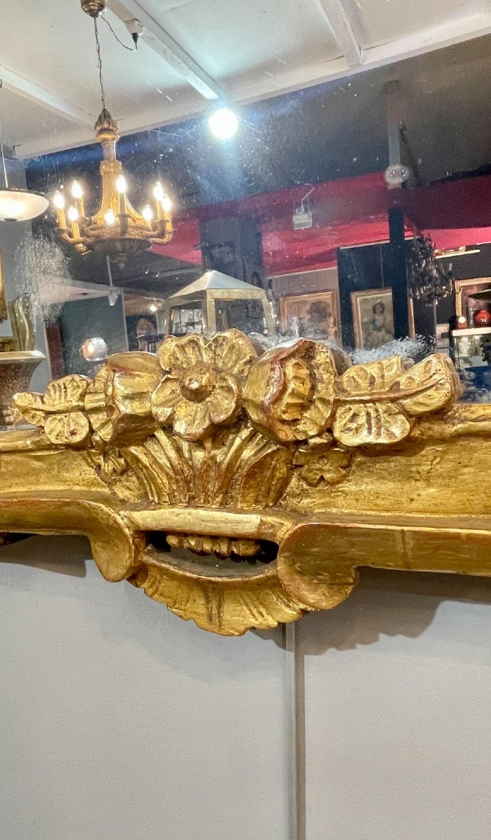 Gilded Wood Mirror, 19th Century-photo-4