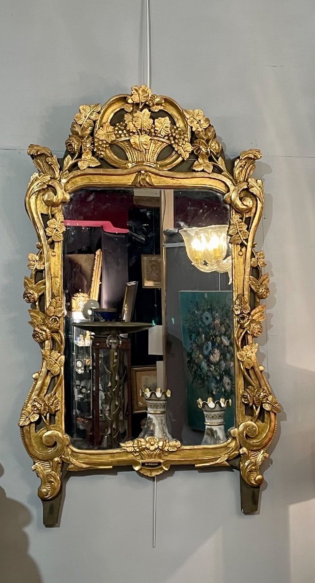 Miroir En Bois Doré, XIXe Siècle 