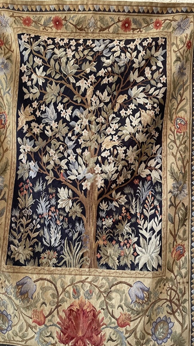 Pair Of Aubusson Greenery « verdure »  Style Tapestries, 20th Century-photo-3