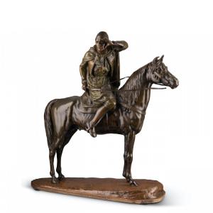 Cavalier Arabe Aux Aguets, Bronze Signé Alfred Dubucand (1828 - 1894) 