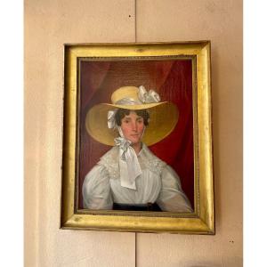 Portrait D’été : Femme Au Chapeau, XIXe Siècle 