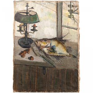 Nature-morte Au Poisson, Ginette Rapp (1928 - 1998) 