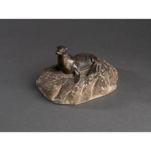 Lion De Mer Ou Otarie En Bronze, XXe Siècle 