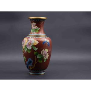 Vase Chinois En émail Cloisonné, Début XXe Siècle