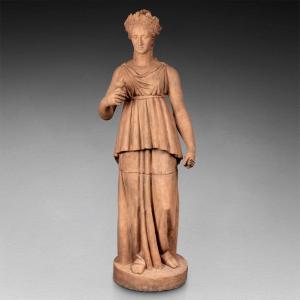 Terracotta Sculpture Depicting The Goddess Hygieia, 19th Century