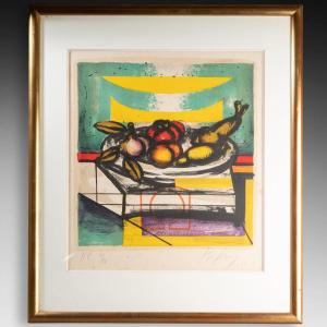 Lithograph Of A Still Life Signed Franz Priking (1929-1979)