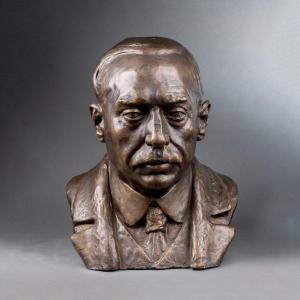 Bust Of Georges Clémenceau (1841 - 1929), Sculpted And Signed By Charles Hofman (1896 - 1965)