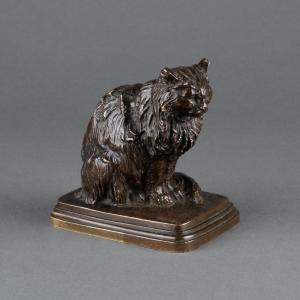 Small Bronze Figuring A Cat Signed Germain Demay (1819 - 1886)