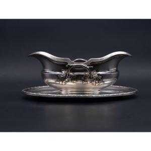 Gravy Boat In Solid Silver, Late 19th / Early 20th Century