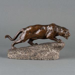 Bronze “jaguar” Signed Clovis-edmond Masson (1838 - 1913)