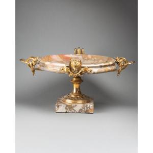 Coupe En Marbre Enchâssée Dans Une Monture En Bronze Doré, XIXe Siècle 